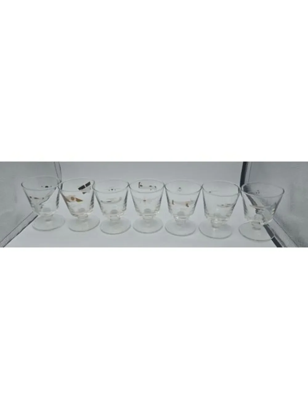 Vintage Grumman Aircraft Engineering Cocktail Glasses Set of 7 Aviation NASA